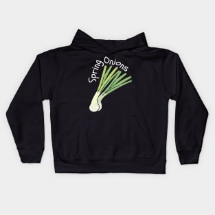 Hand Drawn Spring Onions Minimal Kids Hoodie